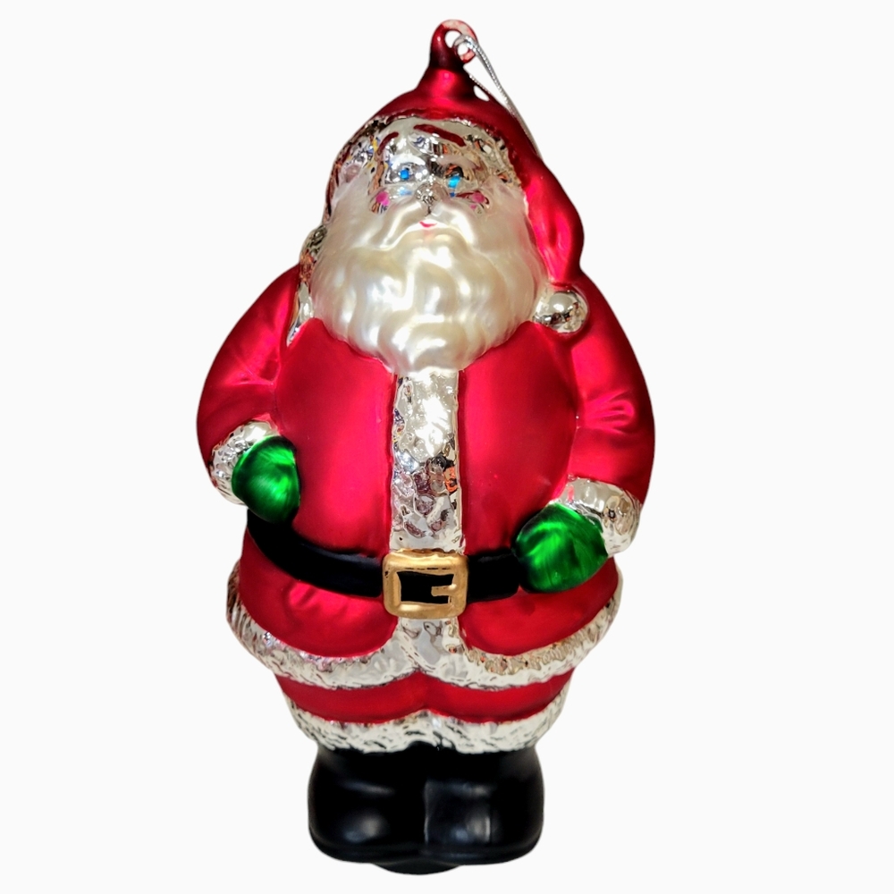 Handblown Glass Santa Claus Ornament Dept 56 Red 9" Christmas Holiday Decor NEW